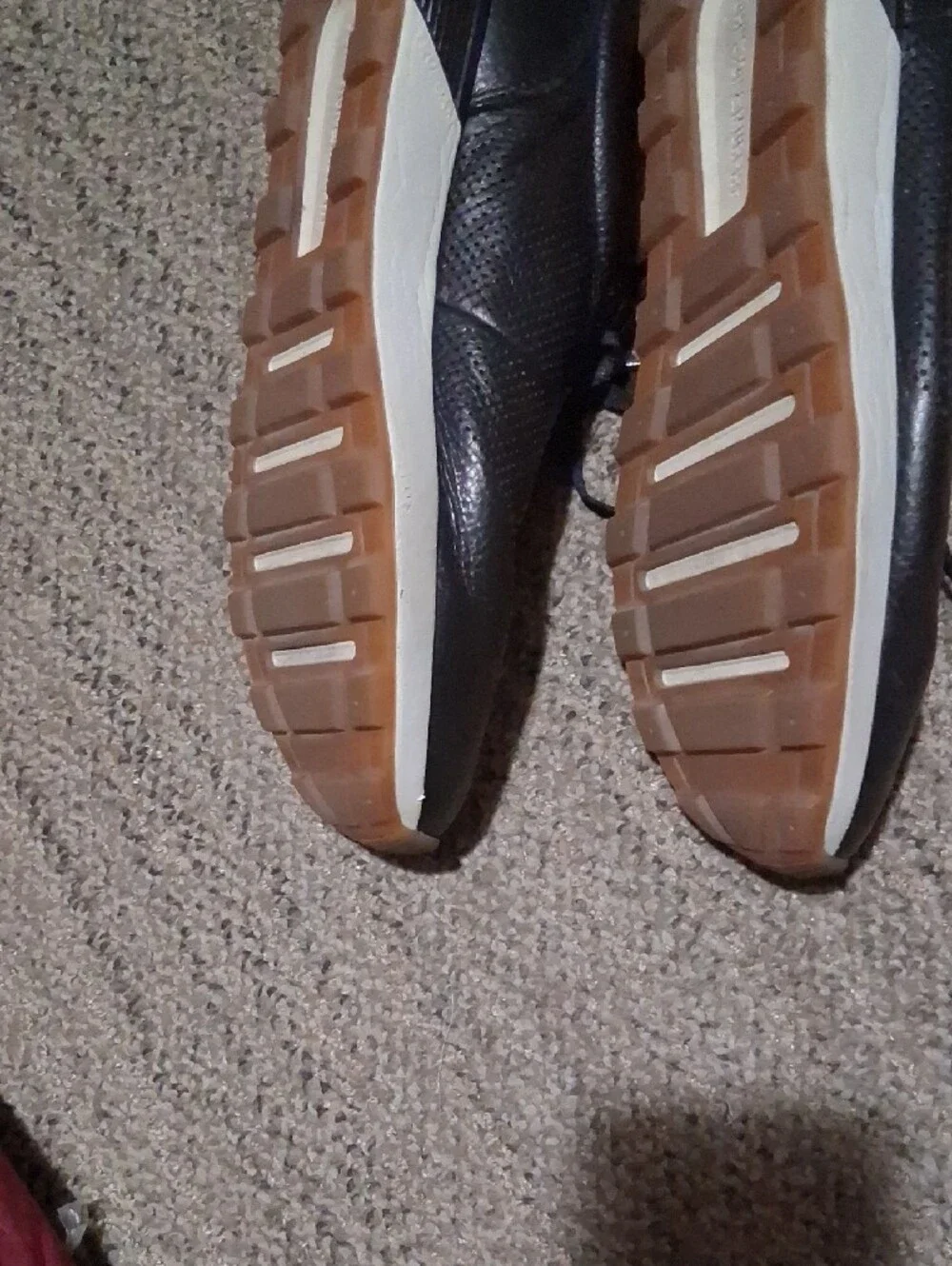Johnston & Murphy Black Leather Sneakers with White Soles